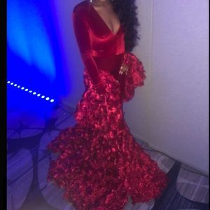 prom dress with roses